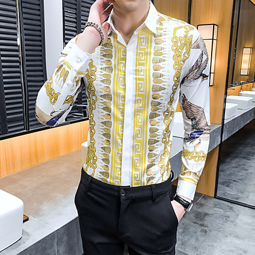 

Men's Daily Basic Shirt - Geometric Print Black