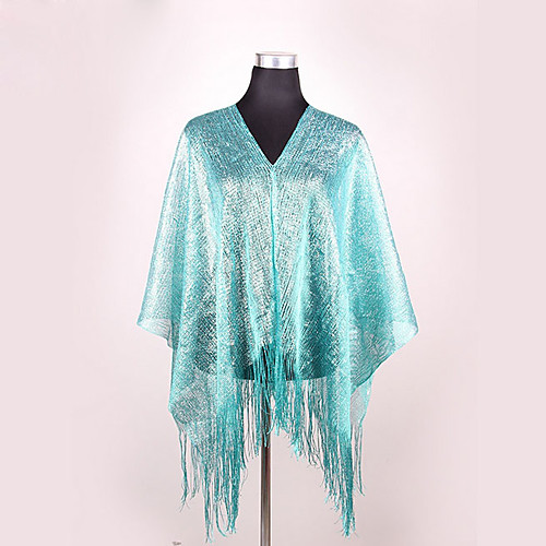 

3/4 Length Sleeve Polyester Wedding Women's Wrap With Tassel Shawls