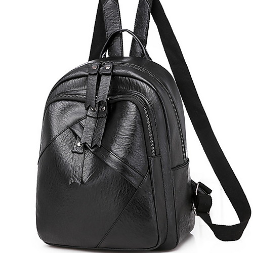 

Adjustable PU Zipper Commuter Backpack Daily Black / Blue / Red