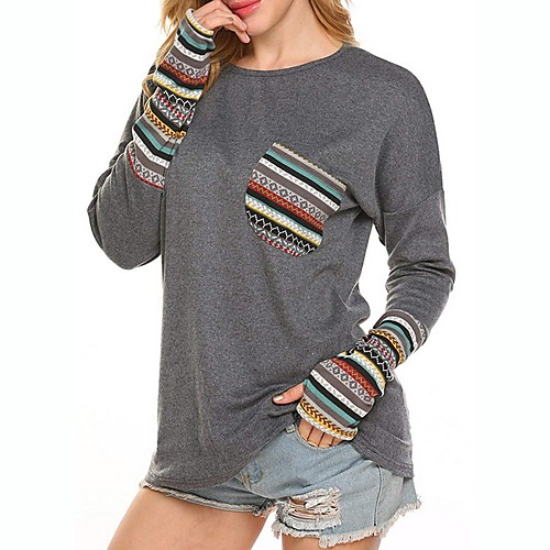 

Women's Daily T-shirt - Striped Orange