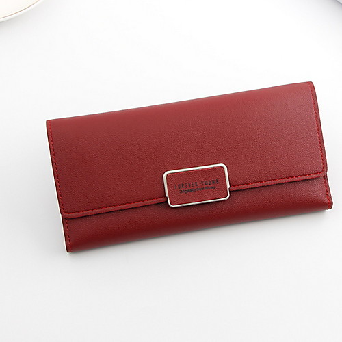 

Women's Zipper PU Clutch Red