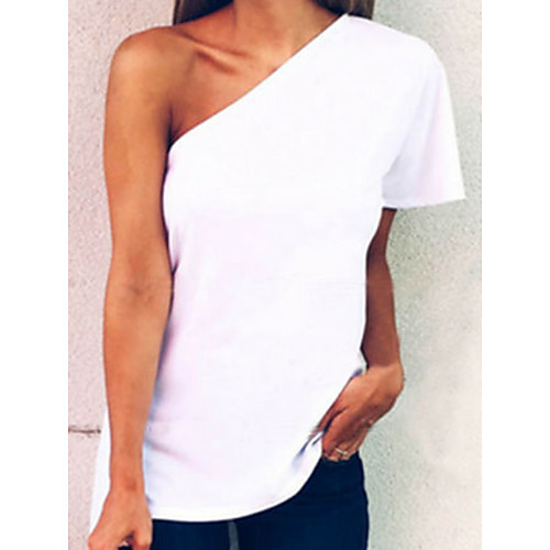 

Women's Daily T-shirt - Solid Colored White
