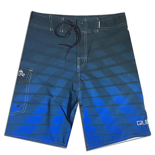 

Beach Board Shorts Men's EU / US Size Blue Bottoms Swimwear Swimsuit - Striped M L XL Blue
