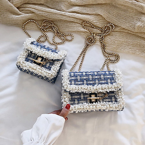 

Women's Chain PU Crossbody Bag Solid Color Black / White / Blue