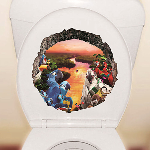 фото Наклейки на мультфильм животных - наклейки на стены животных пейзаж / животные ванная комната / крытый lightinthebox