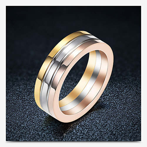 

Men's Women's Band Ring 1pc Gold Titanium Steel Geometric Punk Trendy Daily Jewelry Geometrical Hope Cool