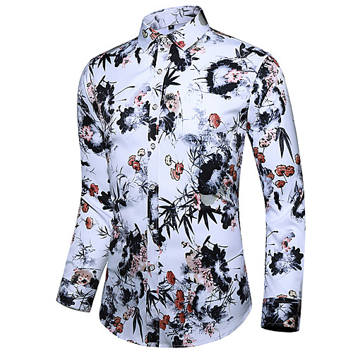 

Men's Daily Basic Shirt - Floral Print Orange