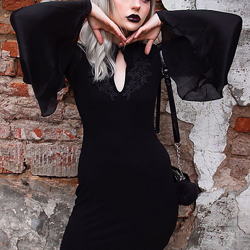 

Women's Sheath Dress - Solid Colored Black S M L