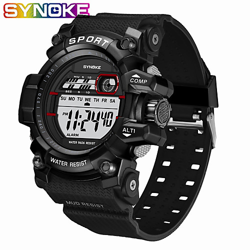 

SYNOKE Digital Watch Digital Sporty Stylish Silicone 30 m Water Resistant / Waterproof Calendar / date / day LCD Digital Outdoor Fashion - Black Gold