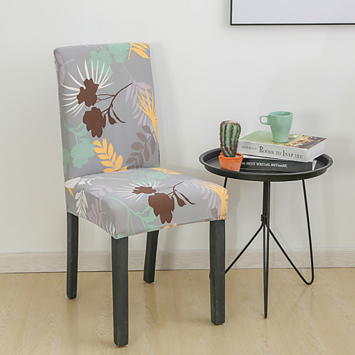 

листья принт крышка стула растянуть съемный моющийся столовая стул защитник чехлы домашнего декора столовая чехол для сиденья