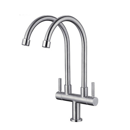 

Kitchen faucet - Two Handles Two Holes Electroplated Standard Spout Centerset Contemporary Kitchen Taps