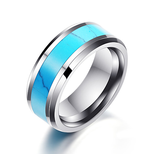 

Men's Band Ring 1pc Blue Titanium Steel Geometric Punk Trendy Daily Jewelry Geometrical Hope Cool