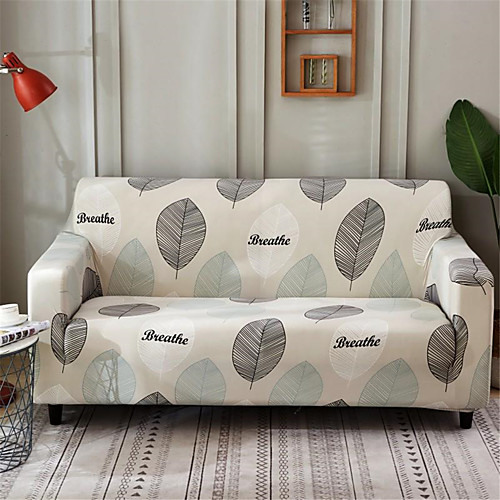

Leaf Print Dustproof All-powerful Slipcovers Stretch Sofa Cover Super Soft Fabric Couch Cover with One Free Pillow Case
