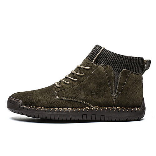 

Men's Comfort Shoes Suede Fall & Winter Boots Booties / Ankle Boots Black / Brown / Army Green