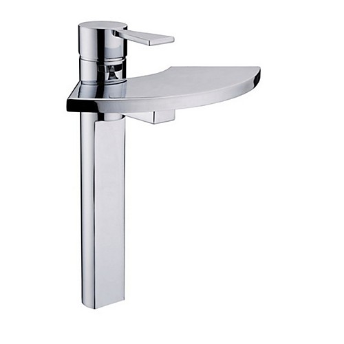 

Ванная раковина кран - Водопад / Широко распространенный Электропокрытие Свободно стоящий Одной ручкой одно отверстиеBath Taps