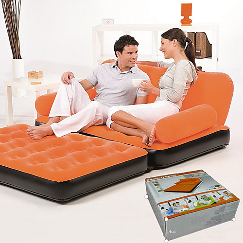 

Bestway Air Mattress Bed Air Bed Inflatable Couch with Pump Outdoor Portable Fast Inflatable Foldable Flocked for 2 person 15218864 cm Indoor Outdoor Beach Camping Autumn Fall Spring Double Size