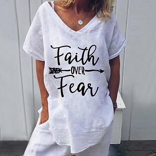 

Women's Daily T-shirt - Letter White