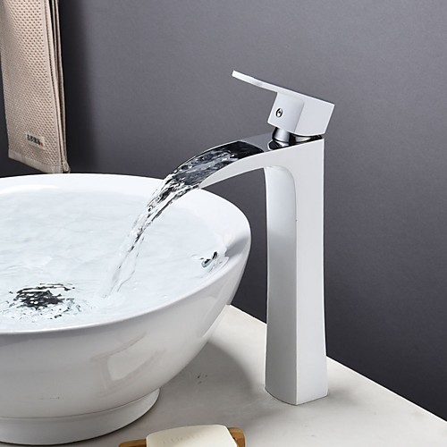 

Ванная раковина кран - Широко распространенный Электропокрытие Свободно стоящий Одной ручкой одно отверстиеBath Taps