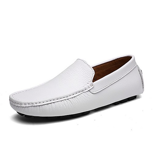 

Men's Moccasin Nappa Leather Fall & Winter Loafers & Slip-Ons Black / White / Orange