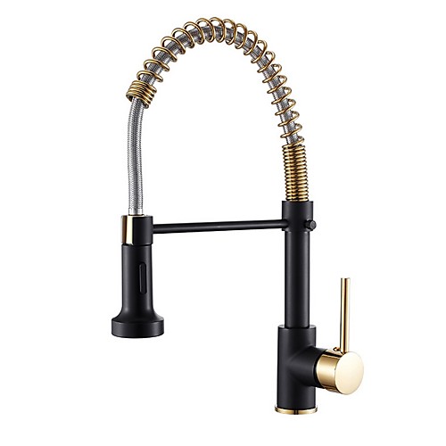 

Kitchen faucet - Single Handle One Hole Electroplated Pull-out / ­Pull-down / Tall / ­High Arc Centerset Contemporary Kitchen Taps