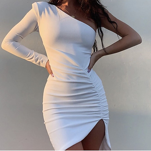 

Women's Basic Sheath Dress - Solid Colored Black White Blushing Pink S M L XL