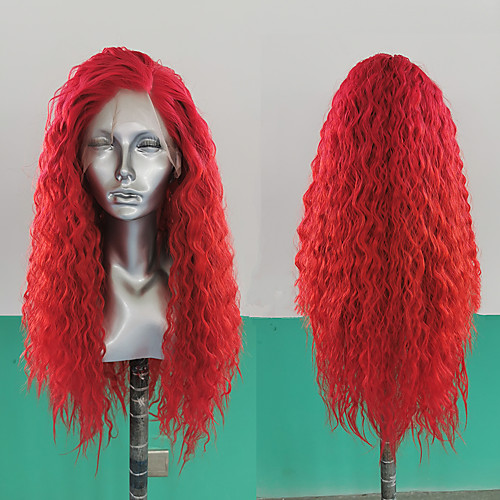 

Synthetic Lace Front Wig Loose Wave Side Part Lace Front Wig Long Red Synthetic Hair 18-26 inch Women's Heat Resistant Synthetic Easy dressing Red / Natural Hairline