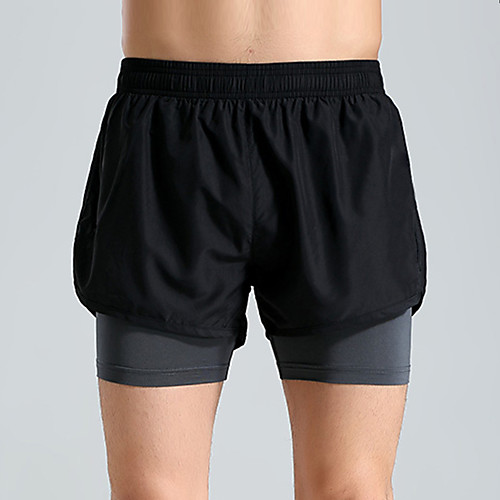 

Men's Women's Running Shorts Athletic Shorts Workout Shorts 2 in 1 Sports Shorts Running Fitness Jogging Breathable Quick Dry Soft Color Block Red Green Gray / Stretchy