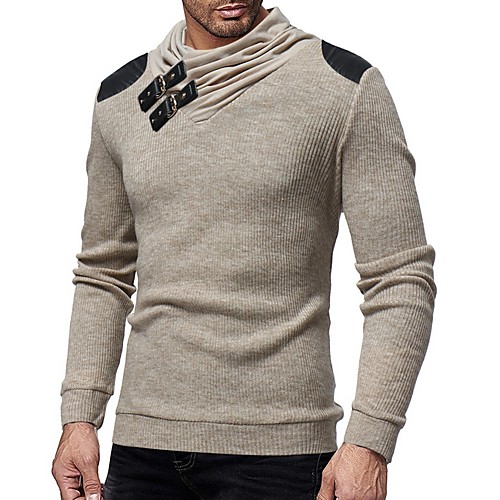 

Men's Solid Colored Long Sleeve Pullover Sweater Jumper, Turtleneck Gray / Khaki US32 / UK32 / EU40 / US34 / UK34 / EU42 / US36 / UK36 / EU44