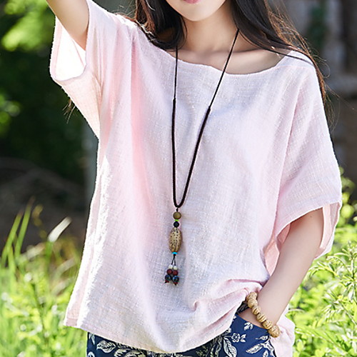 

Women's Daily T-shirt - Solid Colored Wine