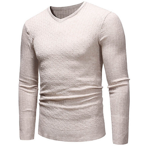 

Men's Solid Colored Long Sleeve Pullover Sweater Jumper, Round Neck Black / Brown / Khaki US34 / UK34 / EU42 / US36 / UK36 / EU44 / US38 / UK38 / EU46