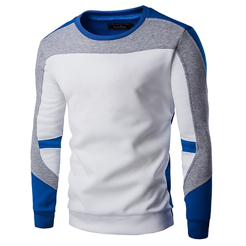 

Men's Street chic Long Sleeve Sweatshirt - Color Block Round Neck Black M / Spring / Summer