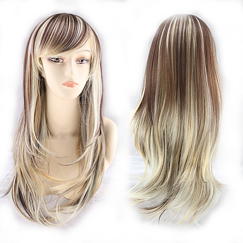 

Synthetic Wig Curly Asymmetrical Wig Long Blonde Synthetic Hair 27 inch Women's Best Quality Blonde