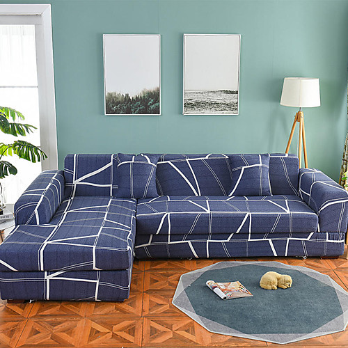 

геометрическая сетка с принтом пылезащитный всесильный чехлы из эластичного чехла для дивана в форме буквы L супер мягкая тканевая крышка дивана с одной бесплатной наволочкой