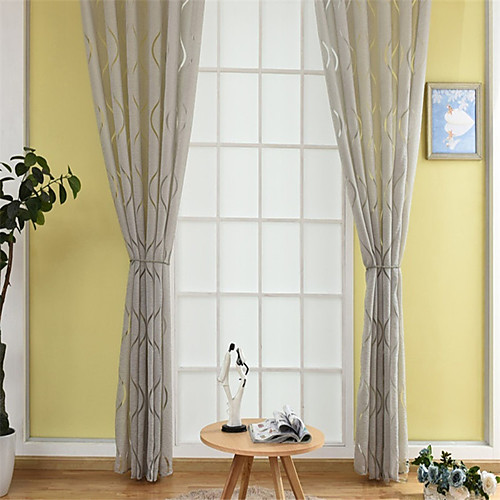 

Embossed Semi-Sheer One Panel Sheer Living Room Curtains