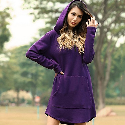 

Women's Shift Dress - Solid Colored Black Purple Yellow S M L XL