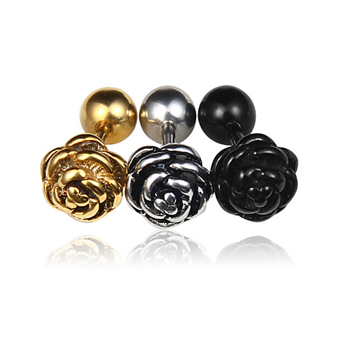 

Men's Women's Earrings Classic Mini Earrings Jewelry Black / Gold / Silver For Christmas Party Anniversary Carnival Festival 1pc