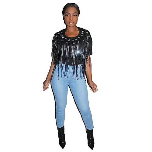 

Women's Daily T-shirt - Solid Colored Black