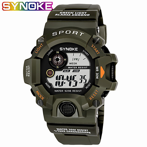 

SYNOKE Digital Watch Digital Sporty Stylish Silicone 30 m Water Resistant / Waterproof Calendar / date / day LCD Digital Outdoor Fashion - Black Black / Yellow Black / Blue