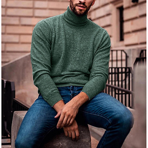 

Men's Solid Colored Long Sleeve Pullover Sweater Jumper, Round Black / Green / Gray US34 / UK34 / EU42 / US36 / UK36 / EU44 / US38 / UK38 / EU46