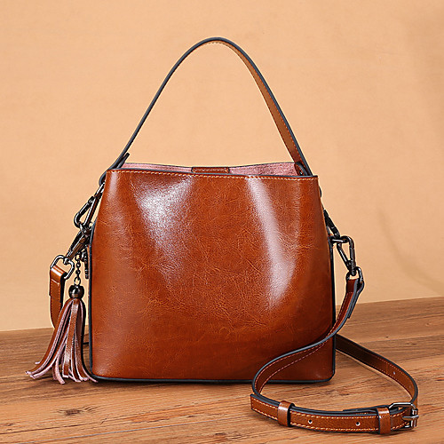 

Women's Cowhide Crossbody Bag Solid Color Black / Brown / Wine