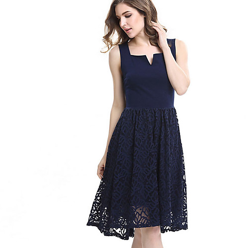

Women's Elegant Sheath Dress - Solid Colored Black Blue Red S M L XL