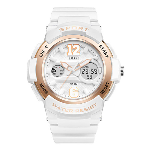 

Couple's Sport Watch Japanese Digital Modern Style Stylish Stainless Steel White 30 m Water Resistant / Waterproof Chronograph Alarm Clock Analog - Digital Casual Outdoor - Golden Black / White Rose