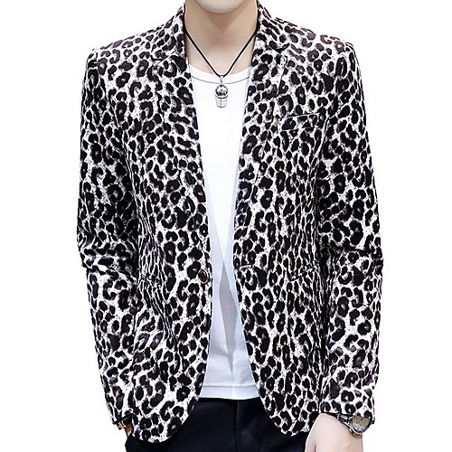 

Men's Blazer Peaked Lapel Polyester White / Yellow