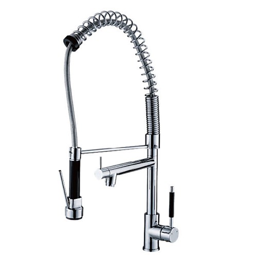 

Kitchen faucet - Two Handles Two Holes Electroplated Standard Spout Centerset Contemporary Kitchen Taps