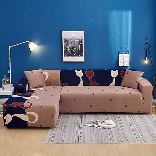 

котенок принт пылезащитный всесильный чехлы на диван эластичный чехол для дивана супер мягкая ткань чехол с одной бесплатной наволочкой