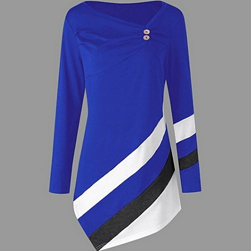 

Women's Daily T-shirt - Color Block Black