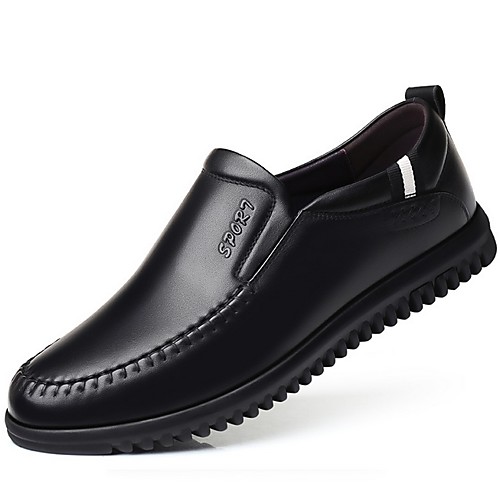 

Men's Comfort Shoes Cowhide Fall & Winter Loafers & Slip-Ons Black / Brown