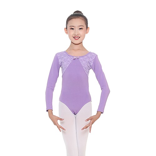 

Kids' Dancewear Leotards Girls' Training Cotton / Spandex Gore Long Sleeve Natural Leotard / Onesie