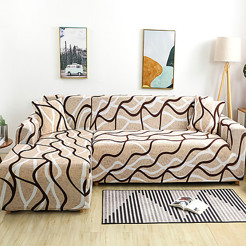 

Linellae Print Dustproof All-powerful Slipcovers Stretch Sofa Cover Super Soft Fabric Couch Cover with One Free Pillow Case