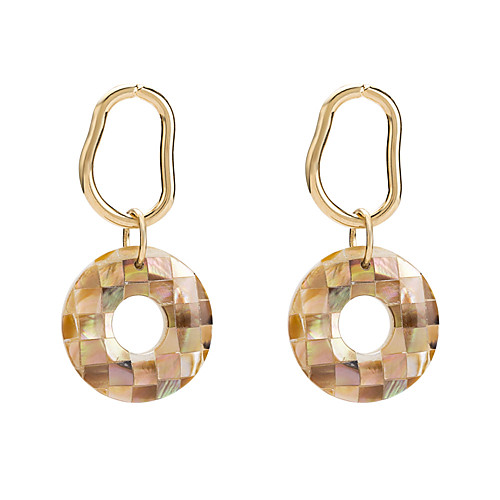 

Women's Drop Earrings Hollow Out Precious Stylish Simple Korean Shell S925 Sterling Silver Earrings Jewelry White / Gray For Daily 1 Pair